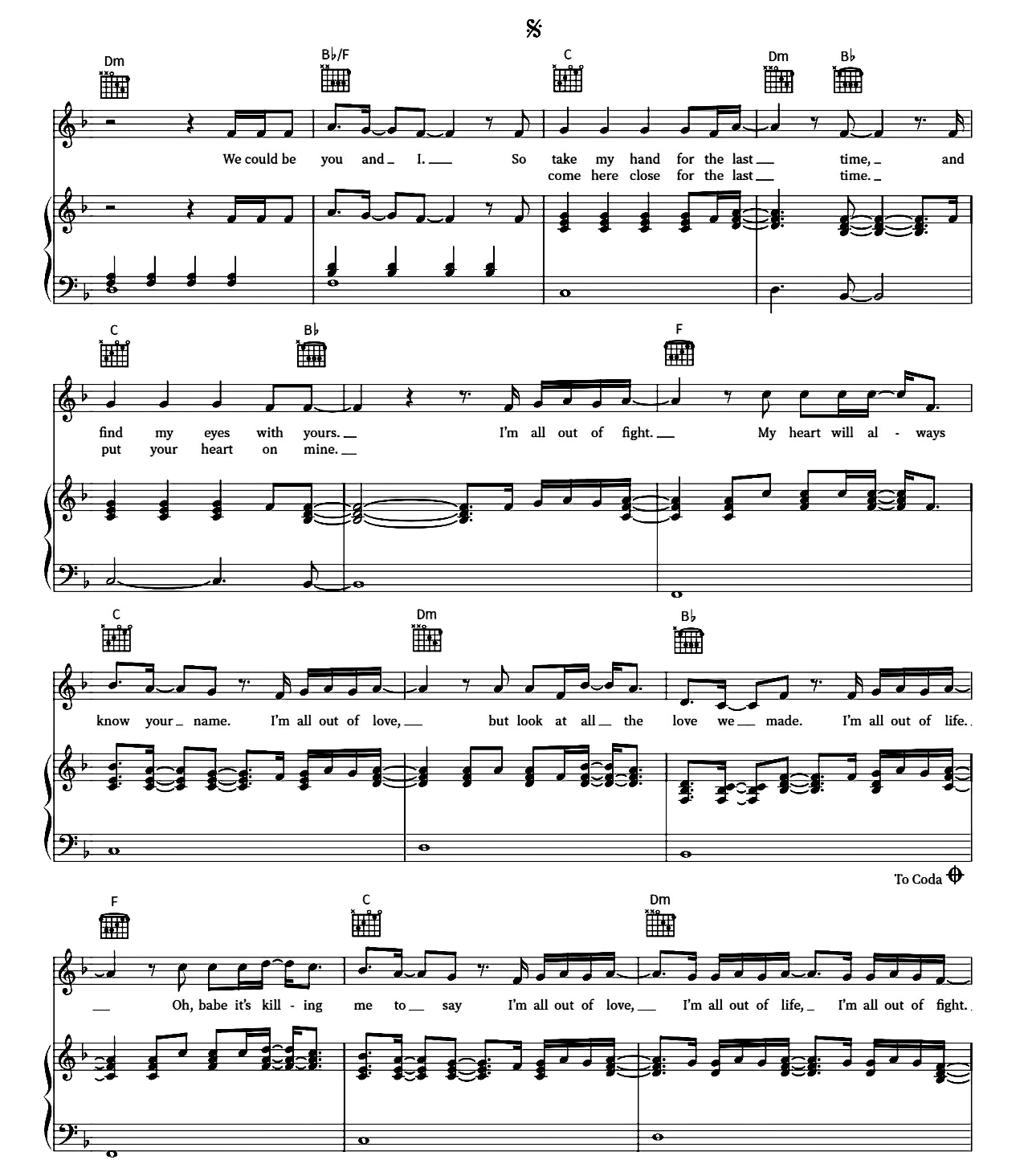 All Out Of Fight sheet music 2