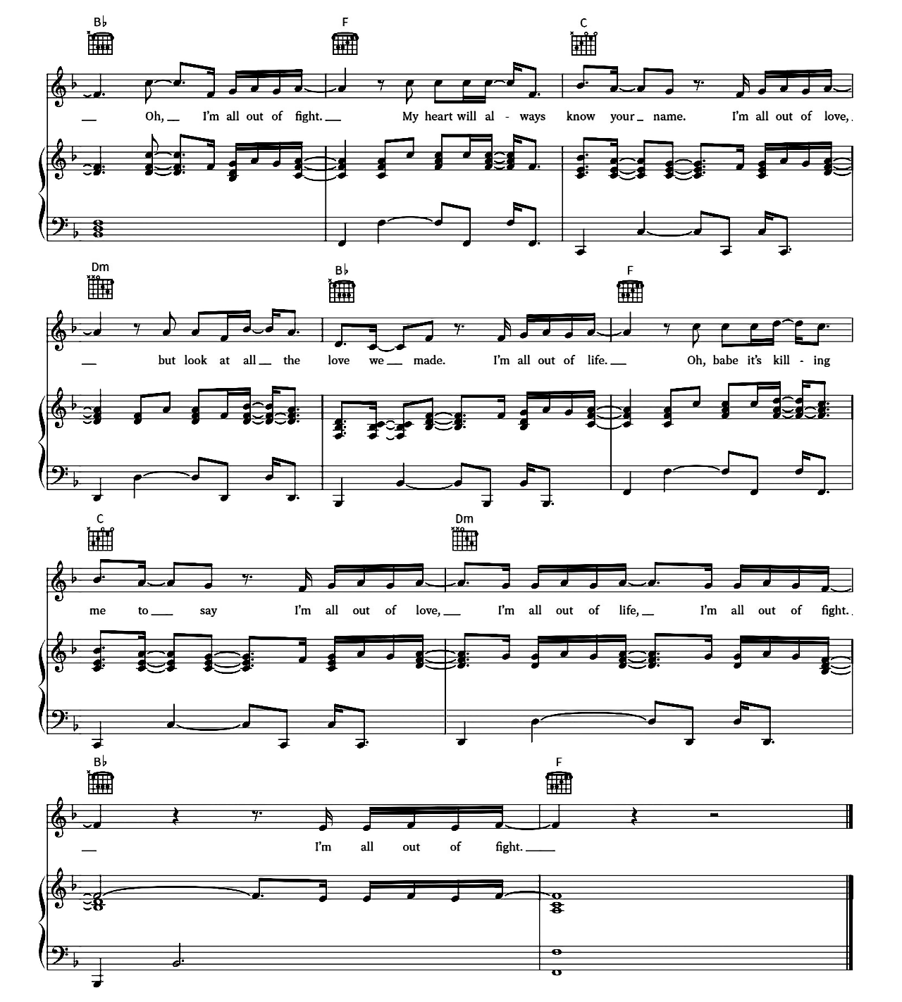 All Out Of Fight sheet music 5