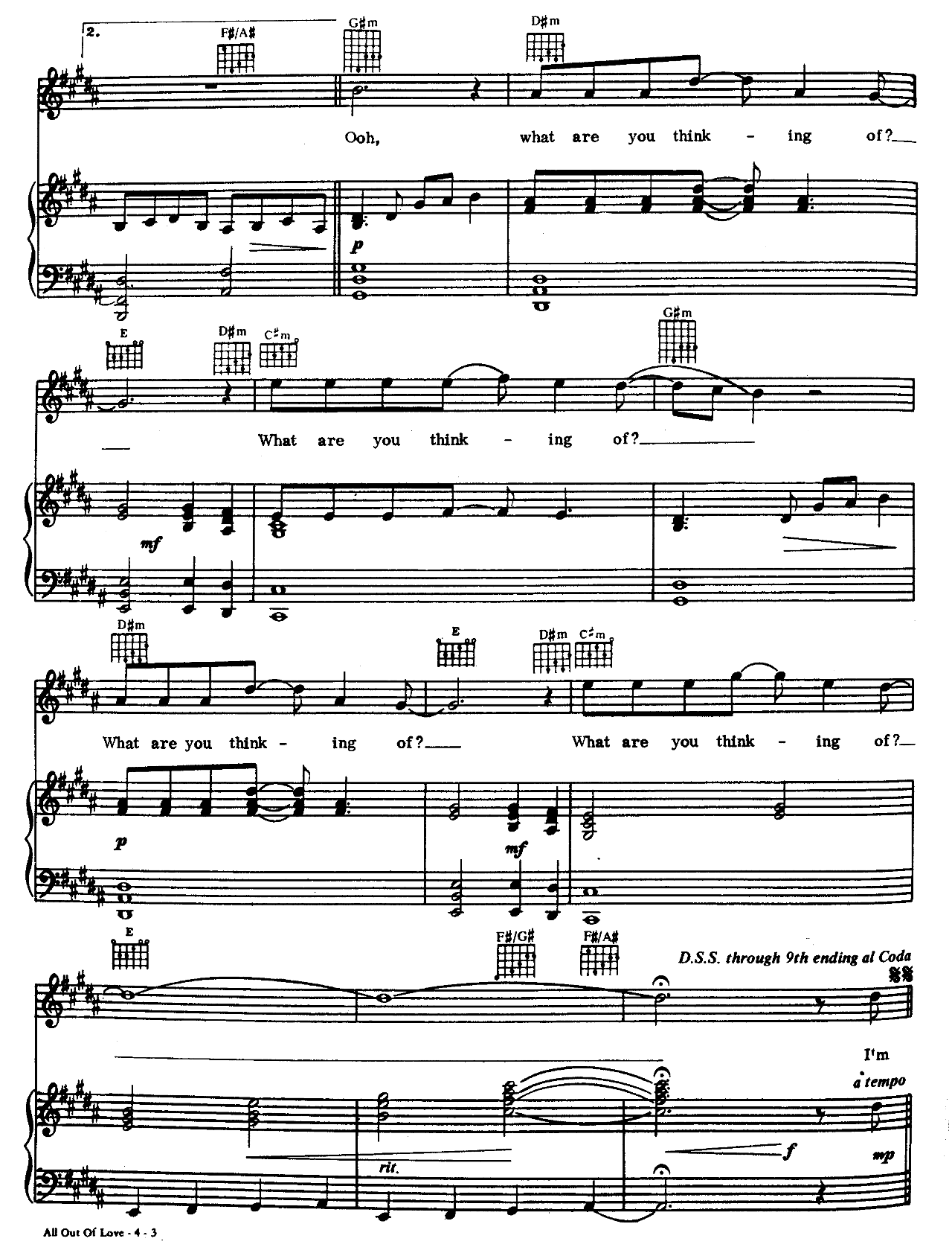 All Out Of Love sheet music 3
