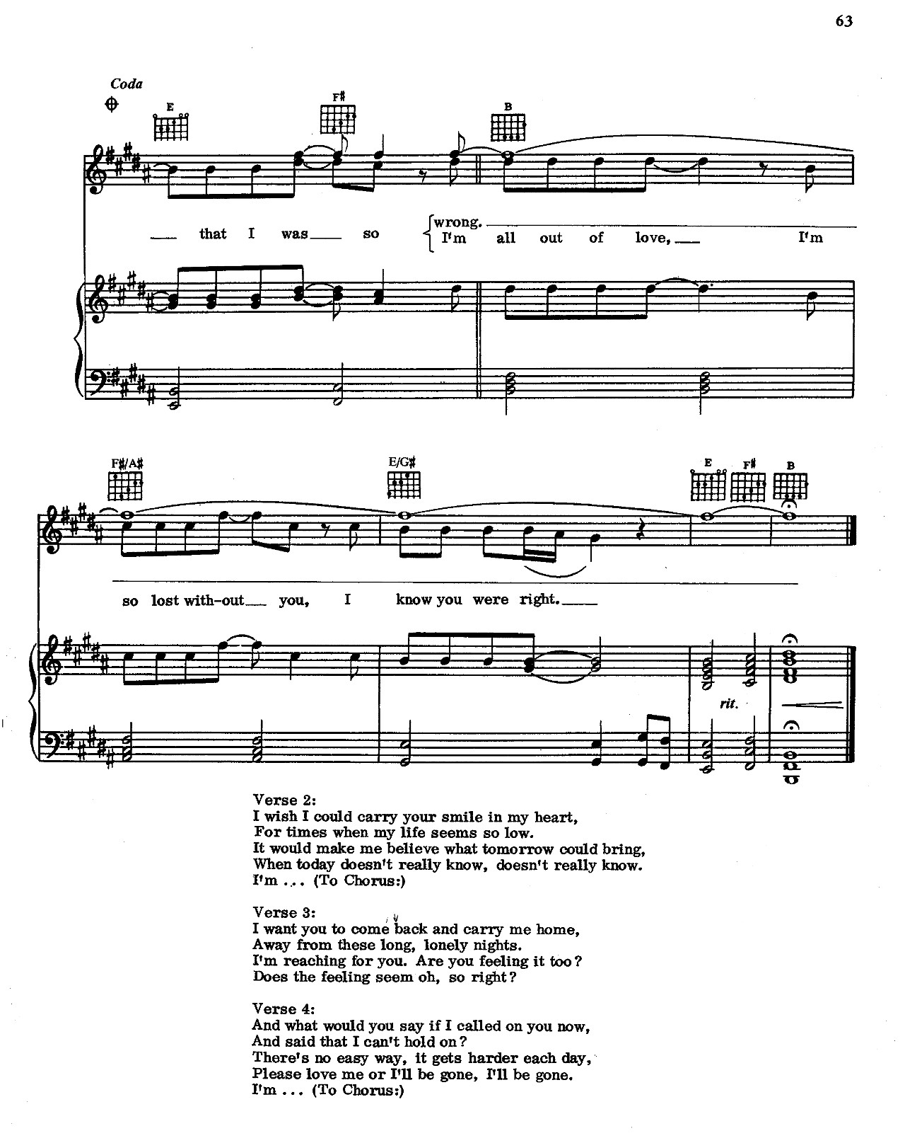 All Out Of Love sheet music 4