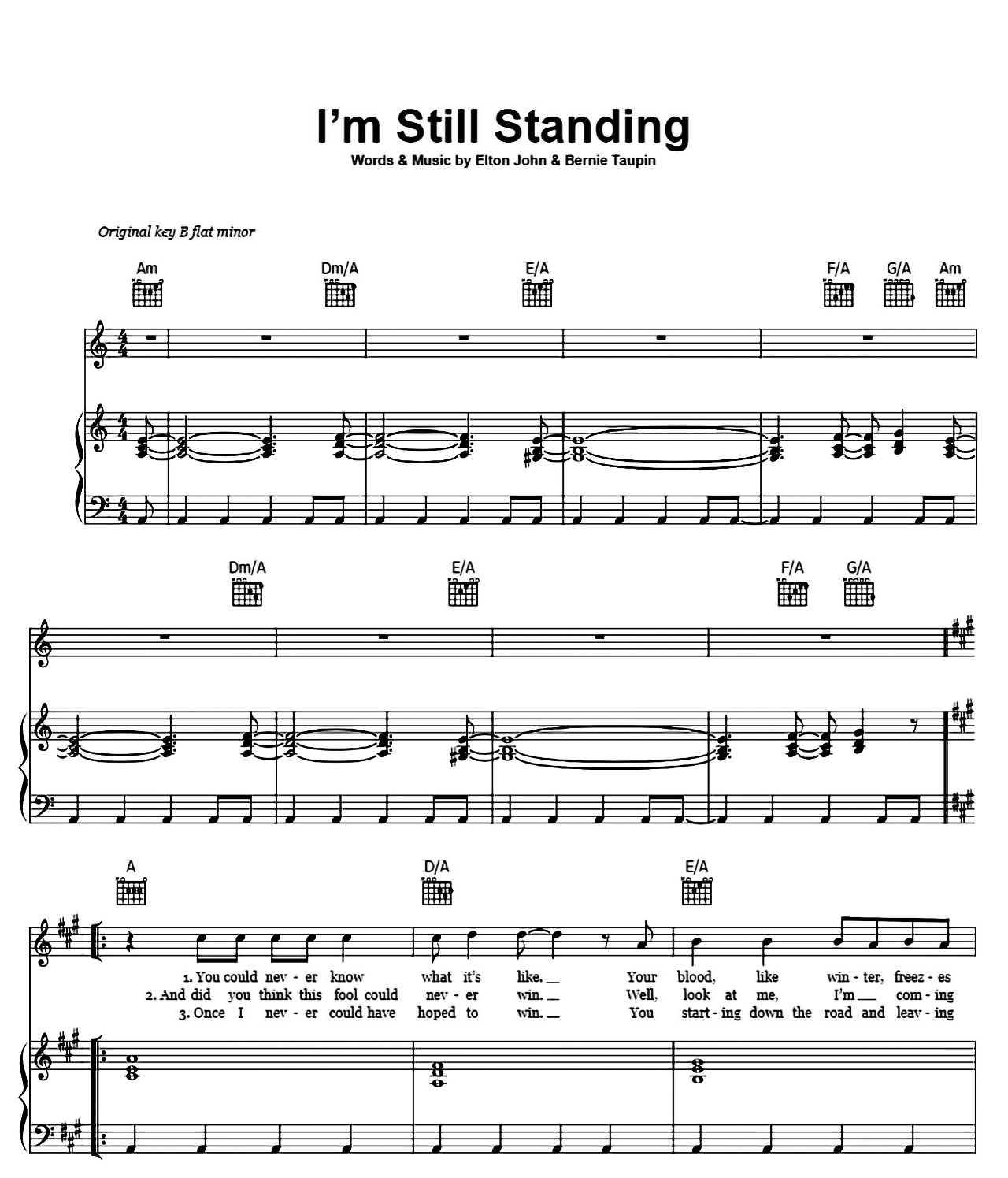 I'm Still Standing sheet music