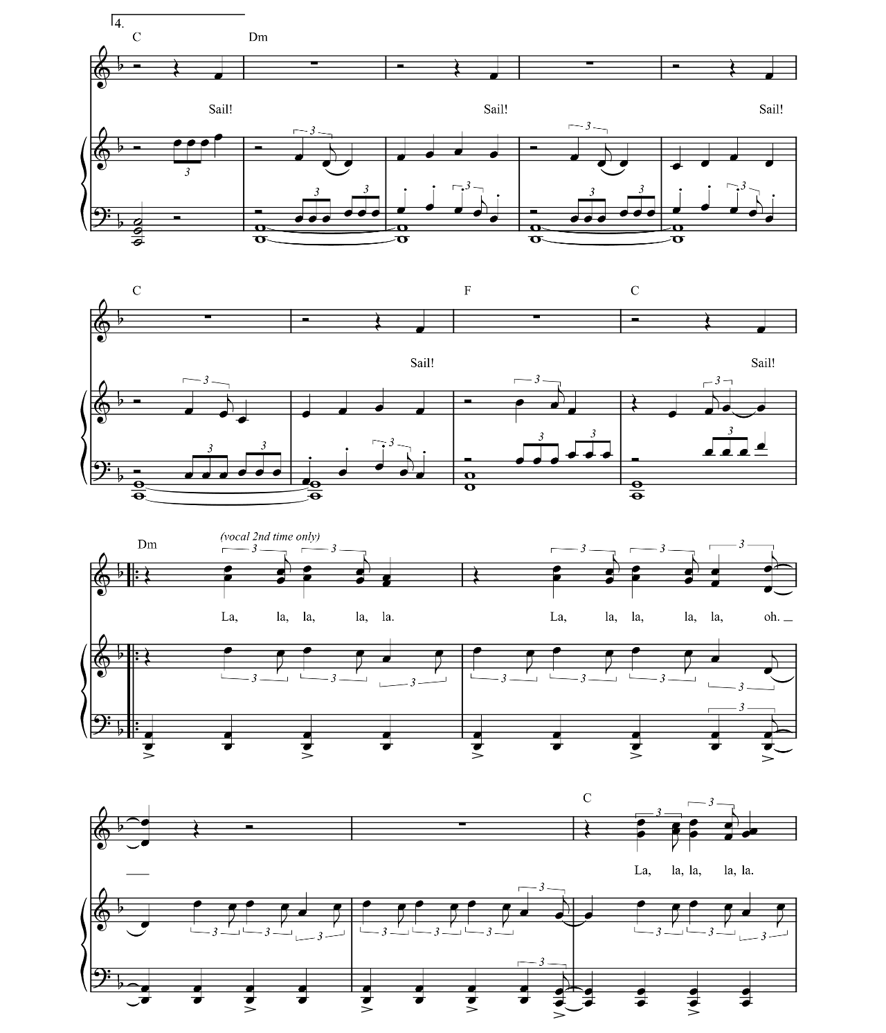 Sail sheet music 3