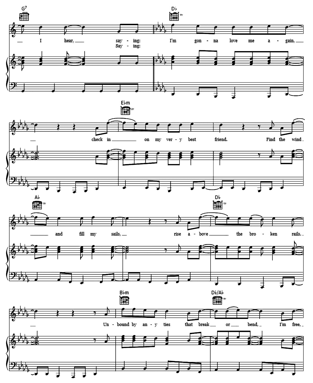 (I'm Gonna) Love Me Again sheet music 3