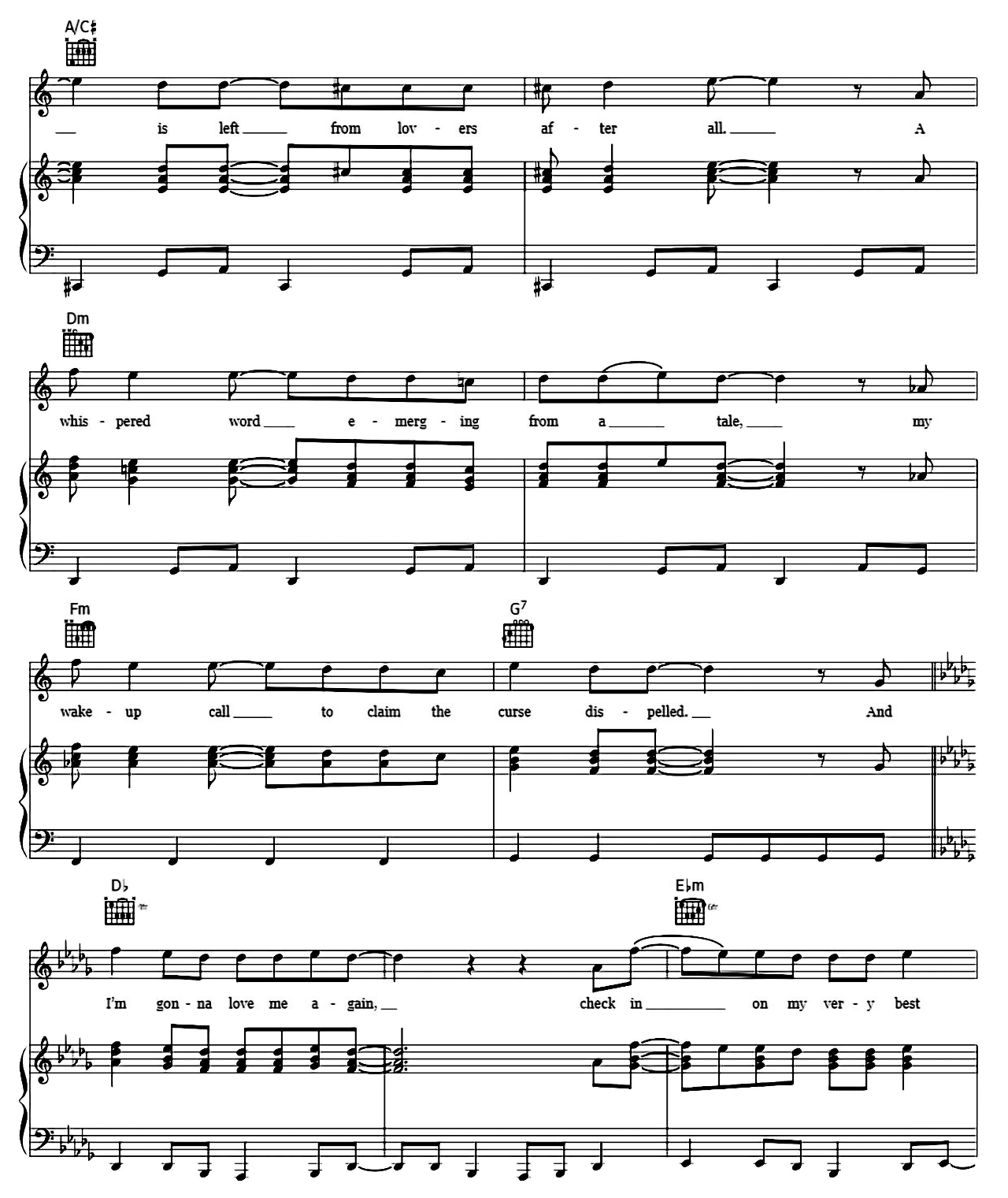 (I'm Gonna) Love Me Again sheet music 6