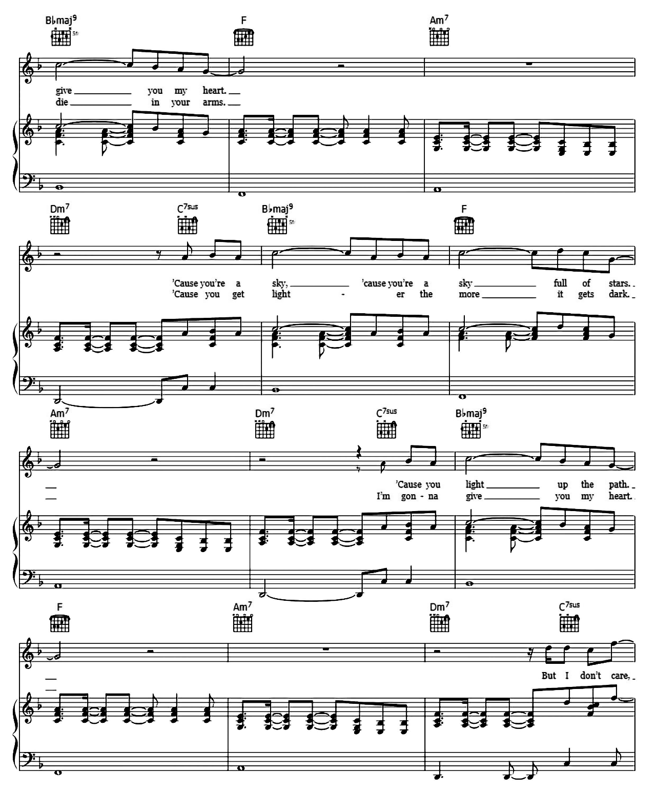 A Sky Full Of Stars sheet music 2