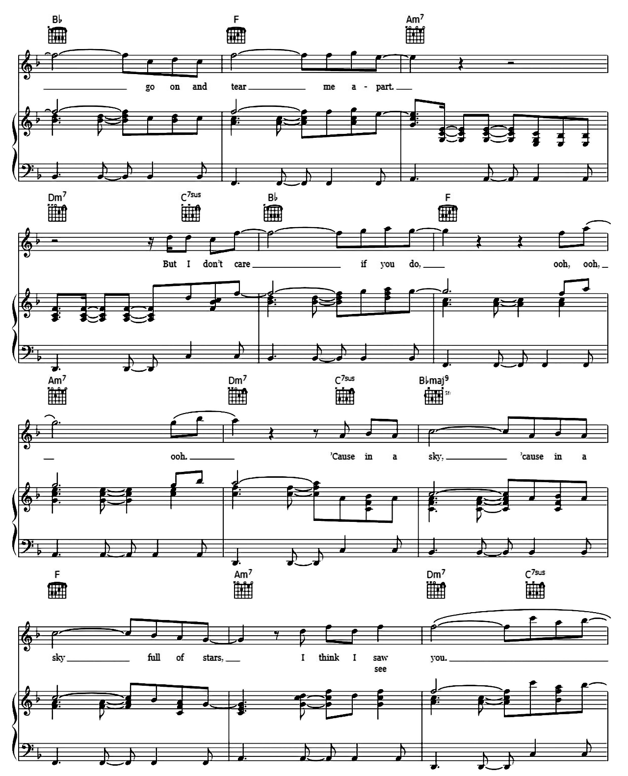 A Sky Full Of Stars sheet music 3