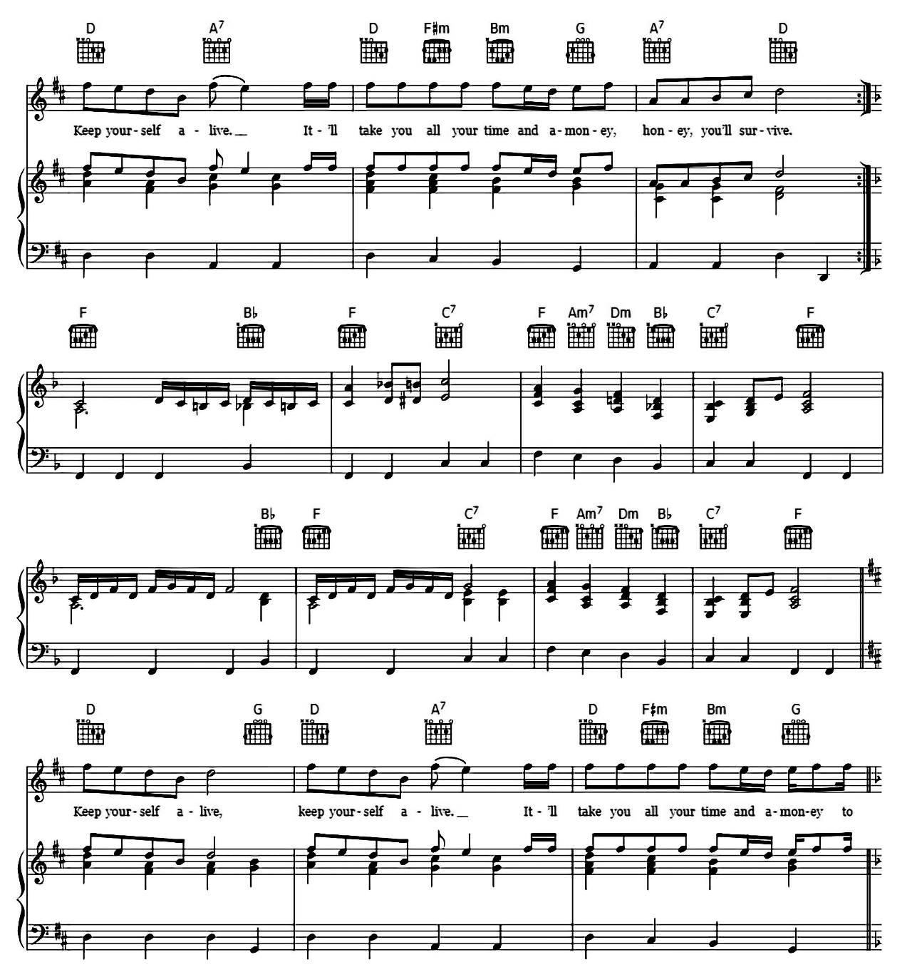 Keep Yourself Alive sheet music 3