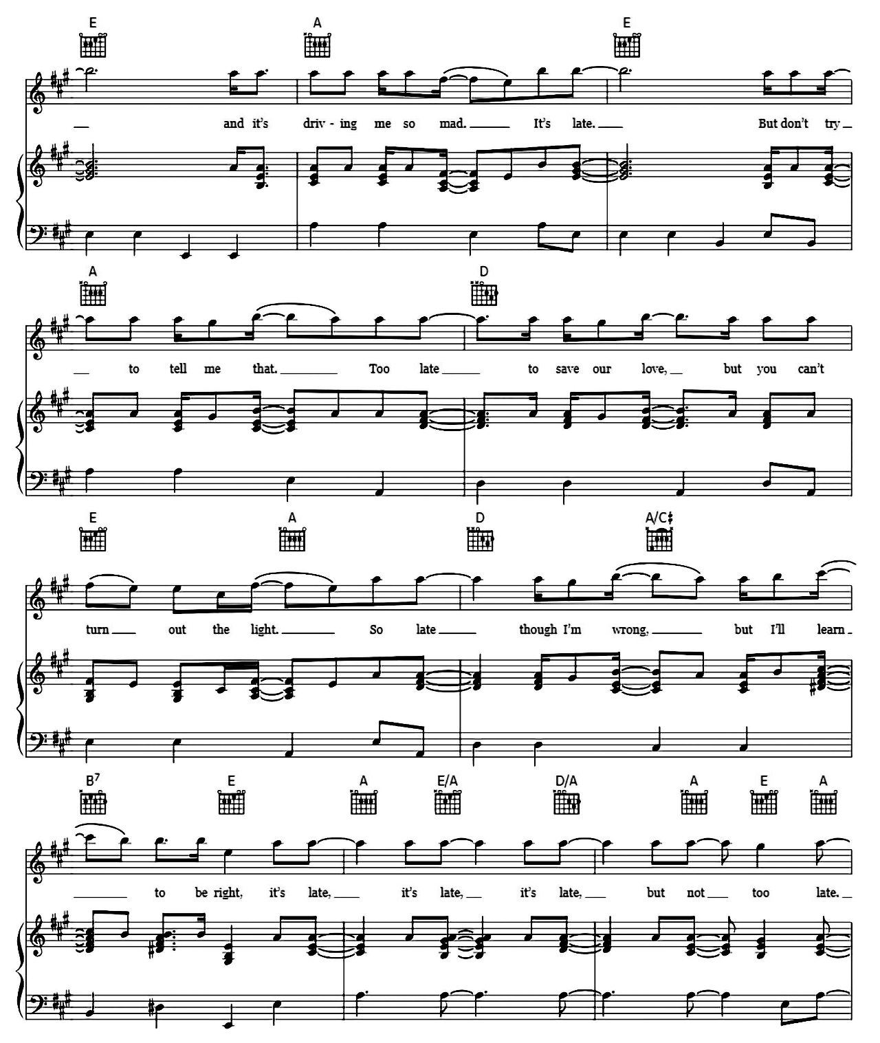 It's Late sheet music 6