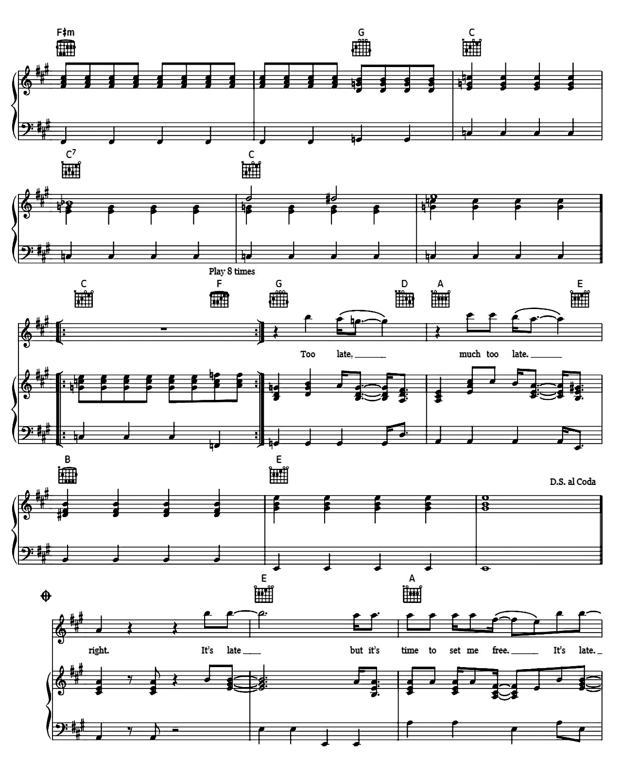 It's Late sheet music 8