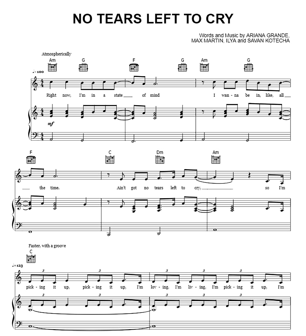 No Tears Left To Cry sheet music