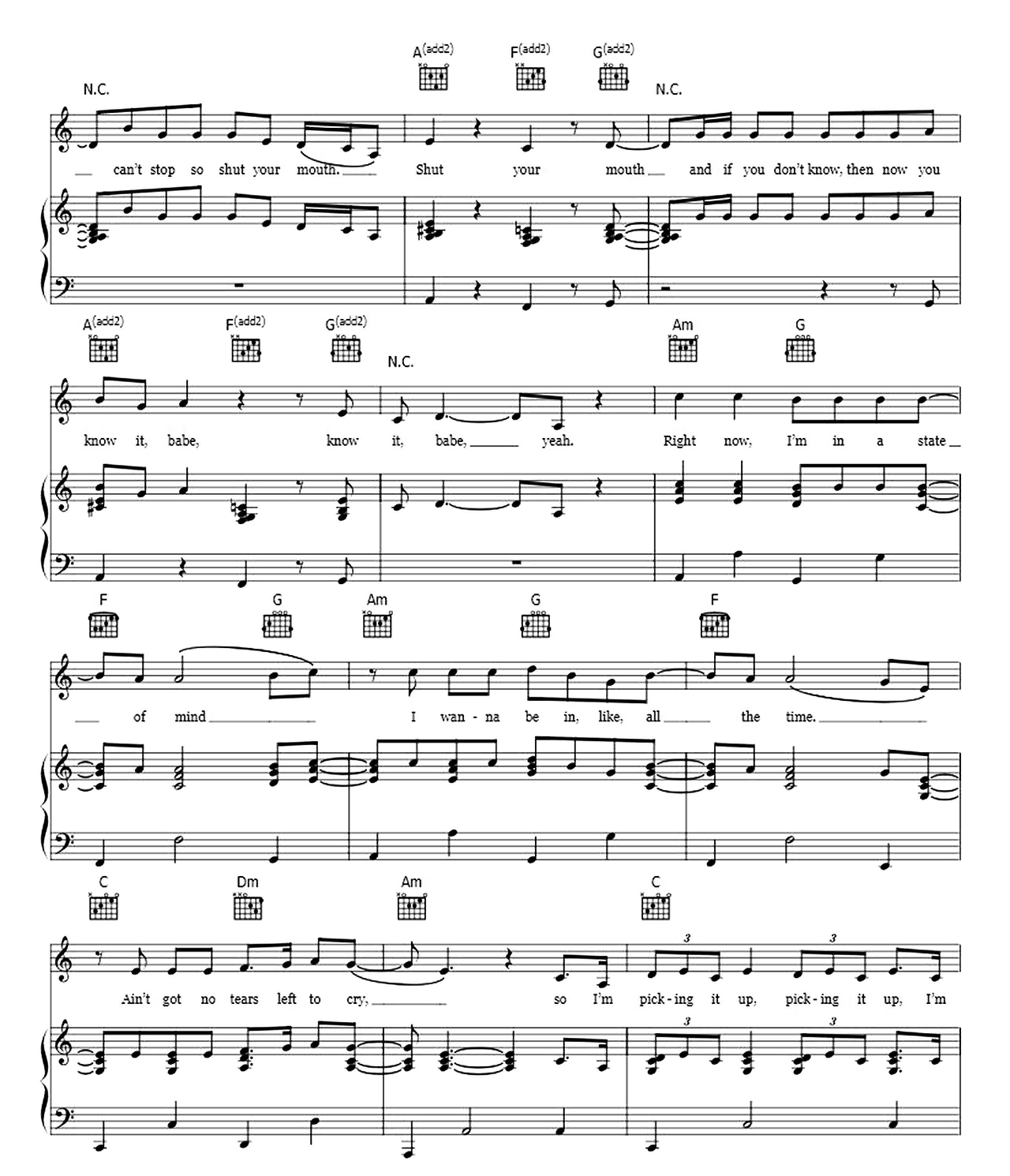 No Tears Left To Cry sheet music 4