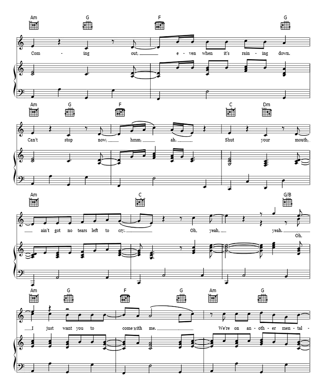 No Tears Left To Cry sheet music 6