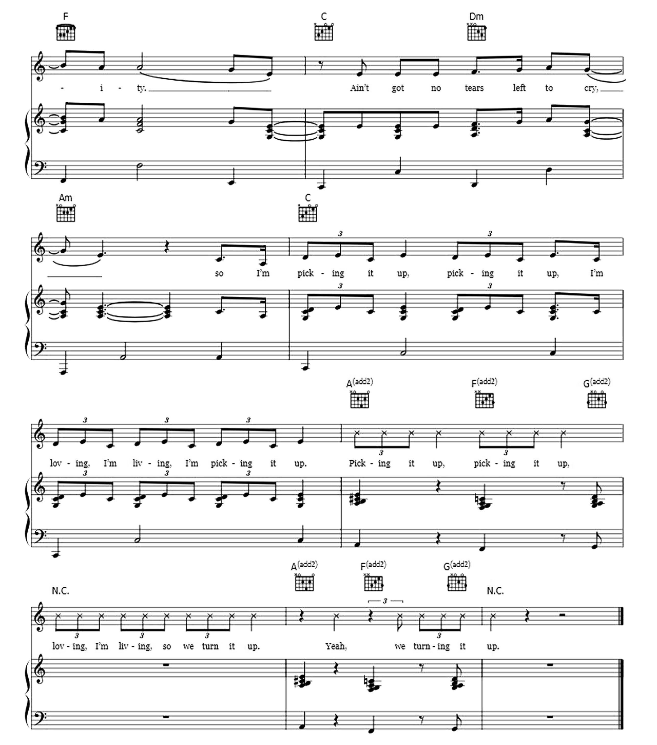 No Tears Left To Cry sheet music 7