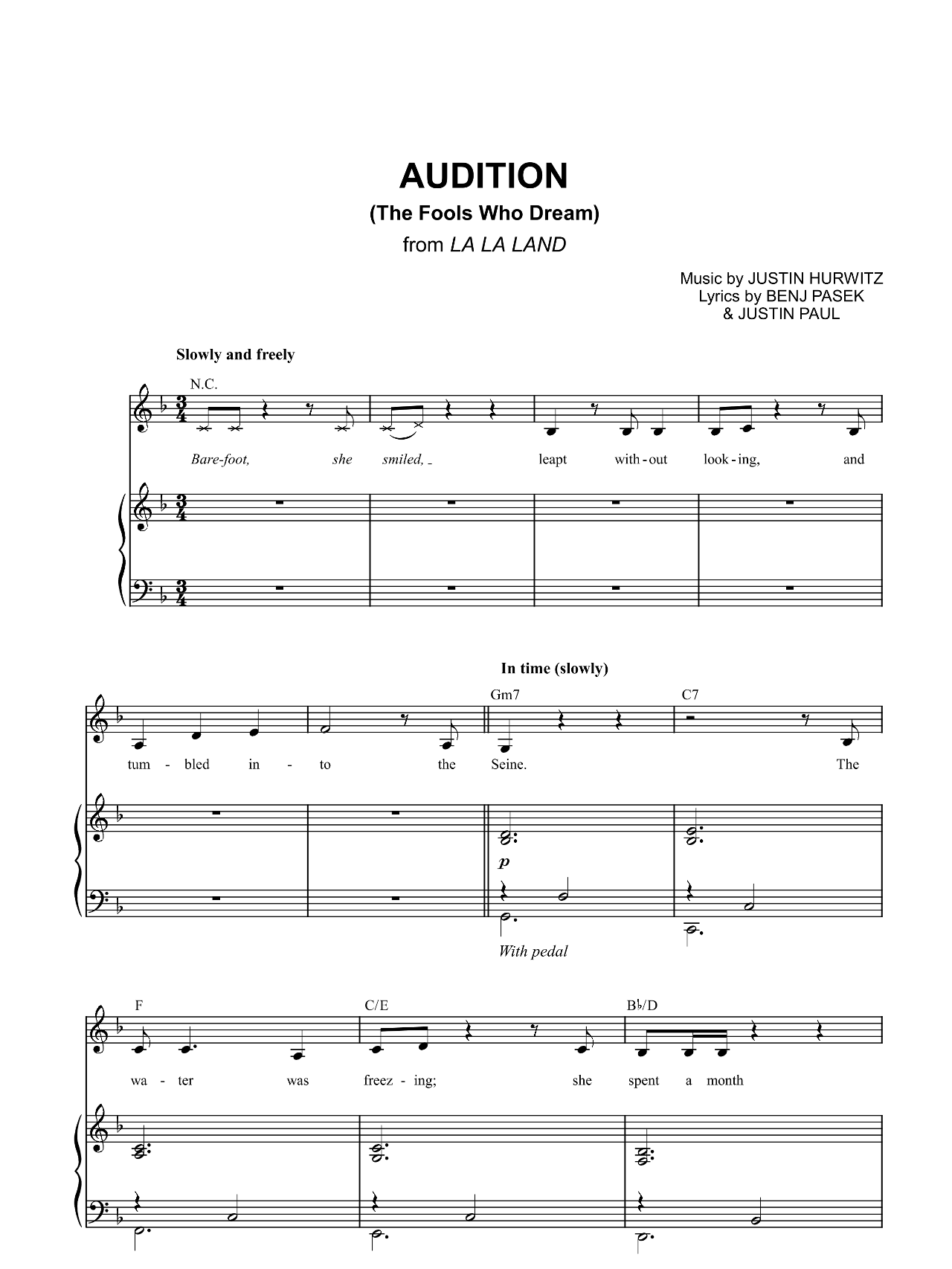 The Fools Who Dream sheet music