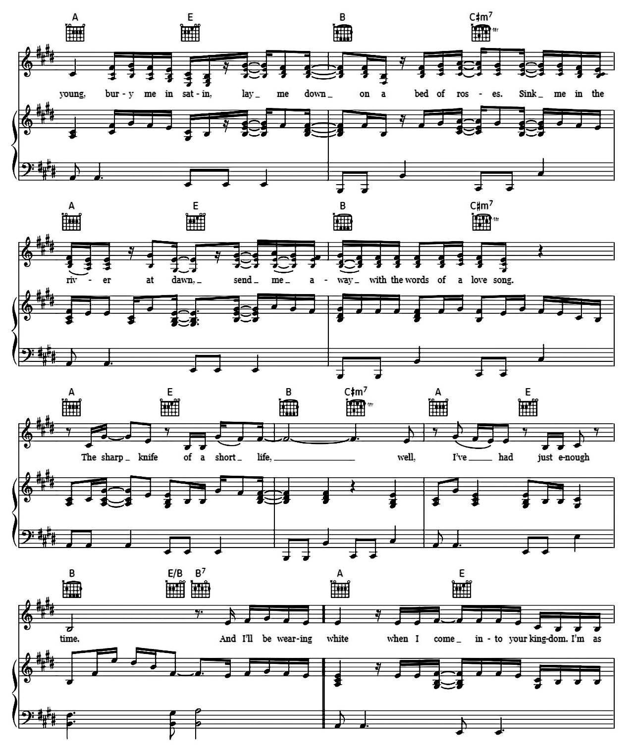 If I Die Young sheet music 3