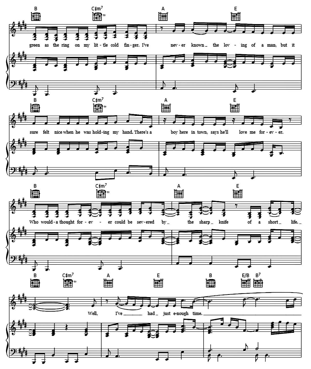 If I Die Young sheet music 4