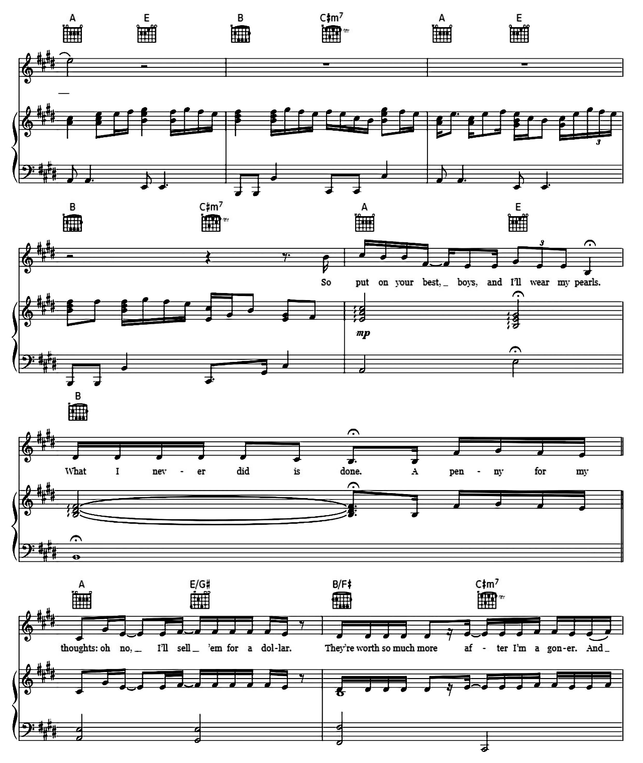 If I Die Young sheet music 5