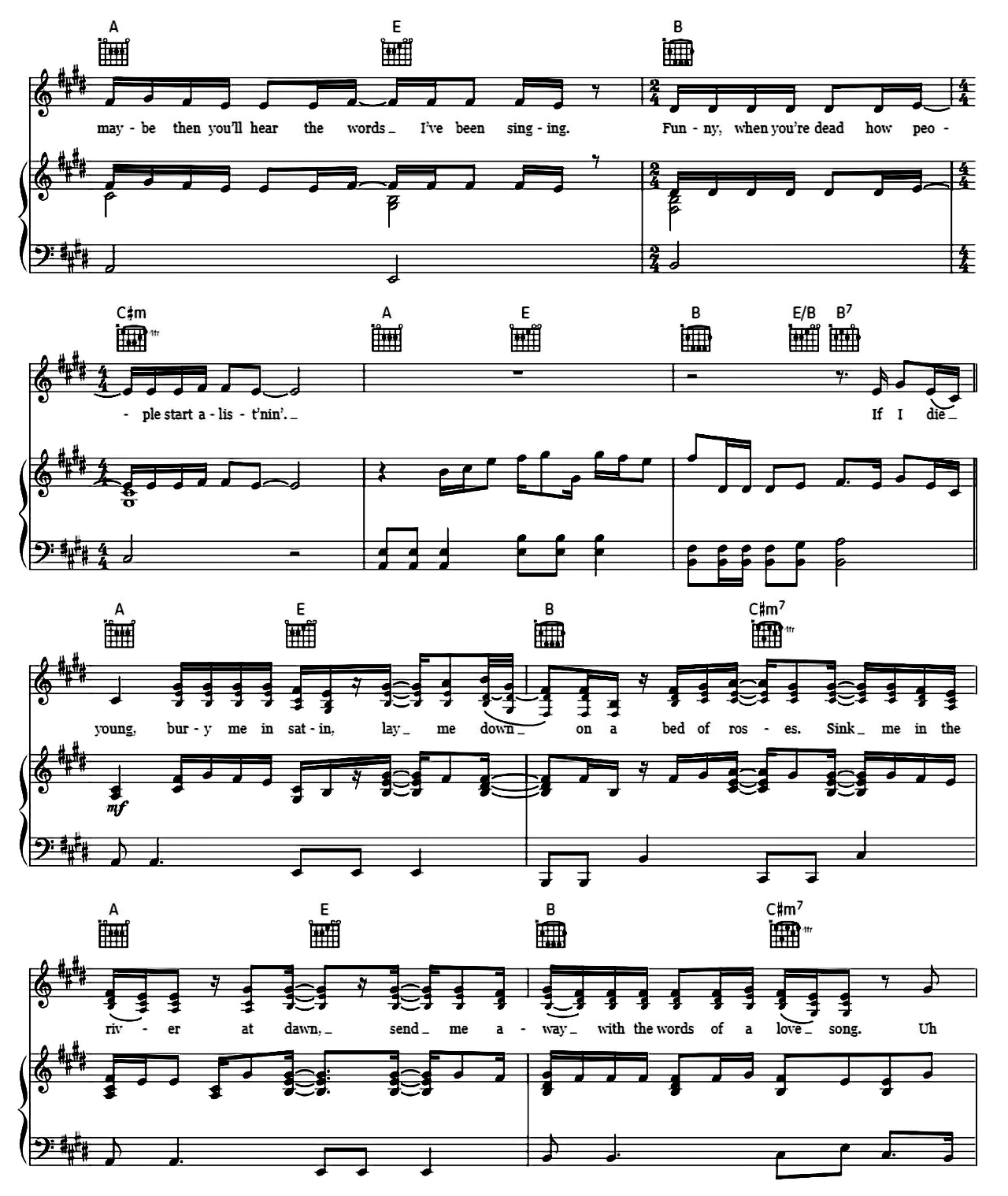 If I Die Young sheet music 6