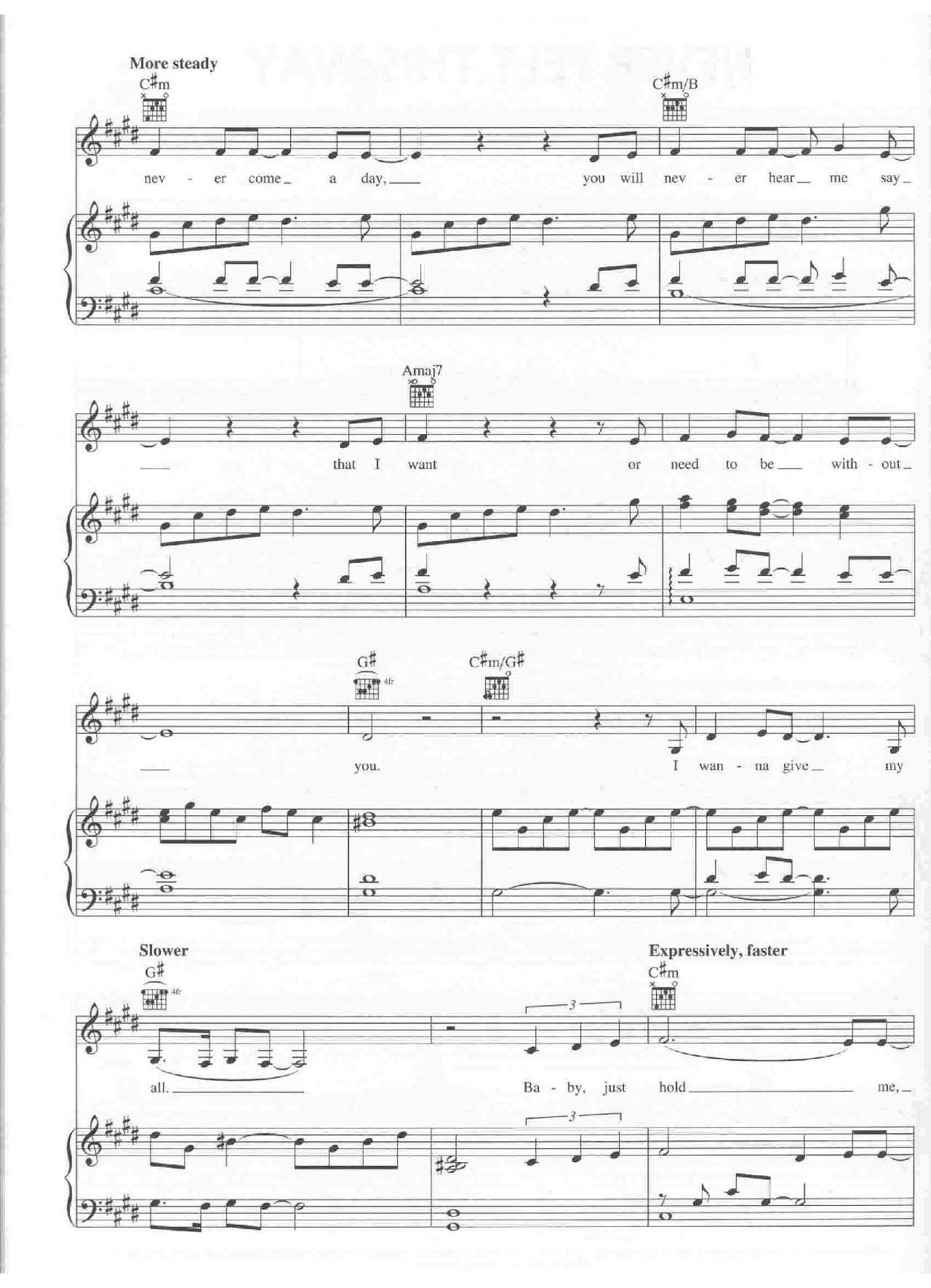 Never Felt This Way sheet music 2