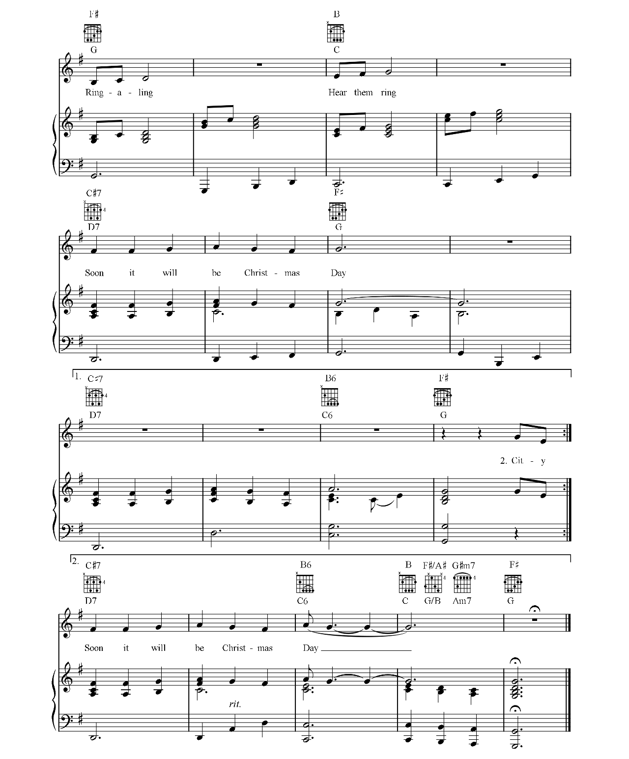 Silver Bells sheet music 3