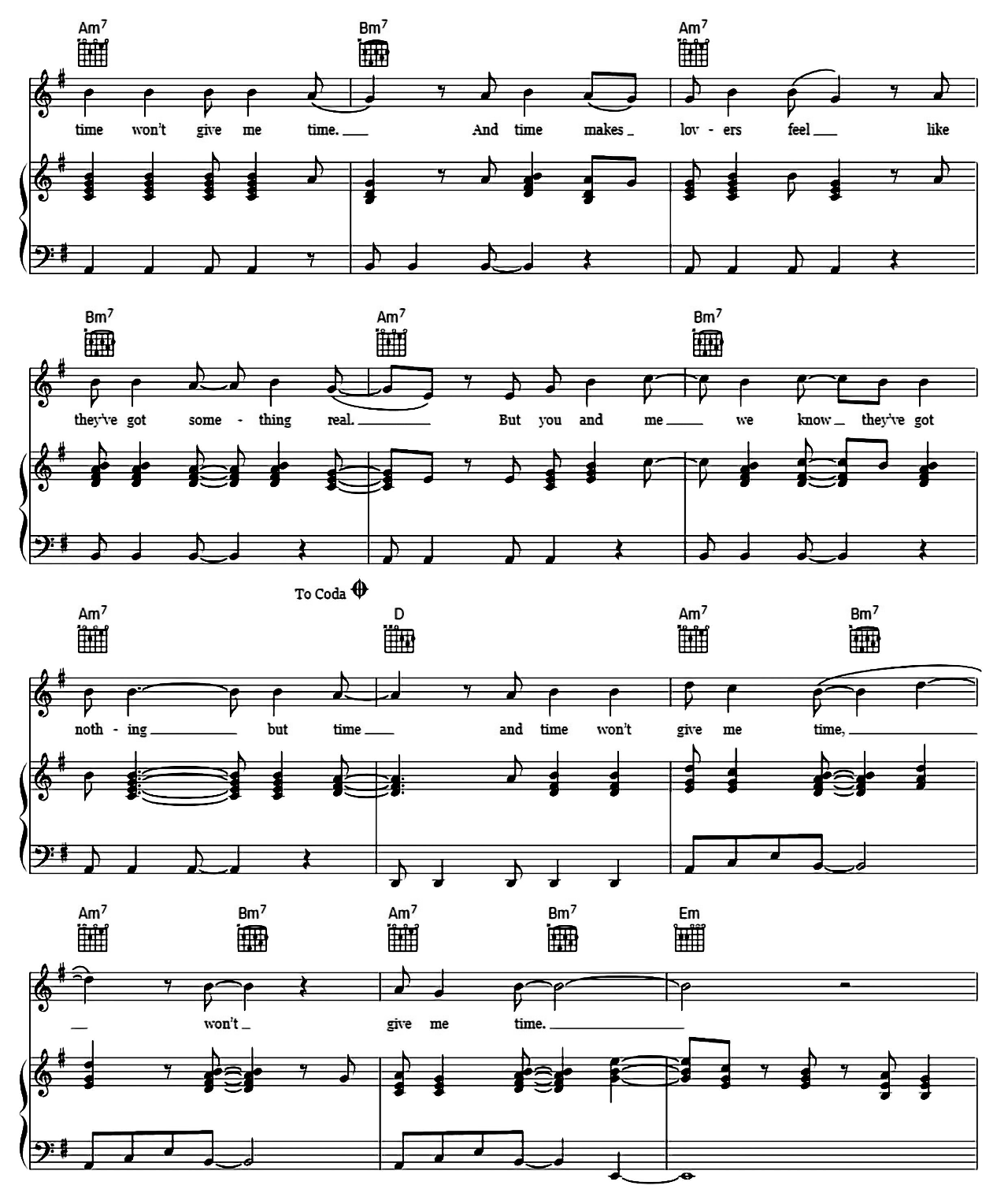 Time (Clock Of The Heart) sheet music 3