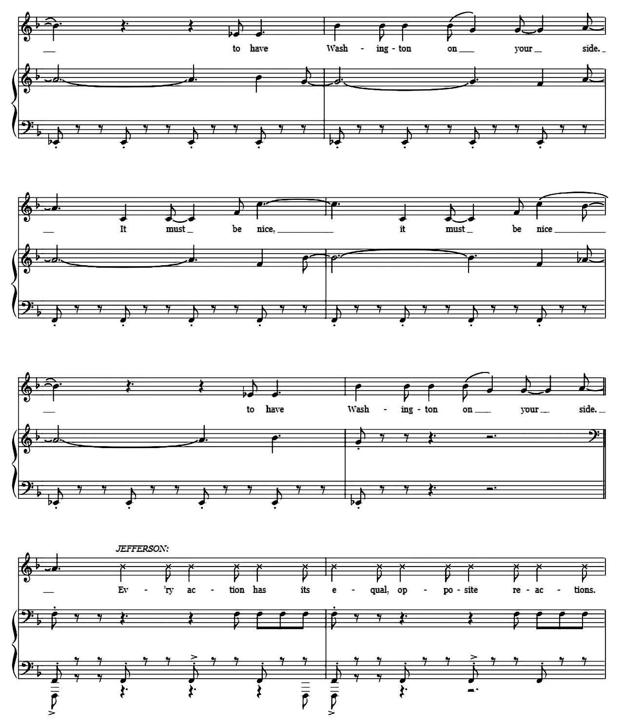 Washington On Your Side (from Hamilton) sheet music 2