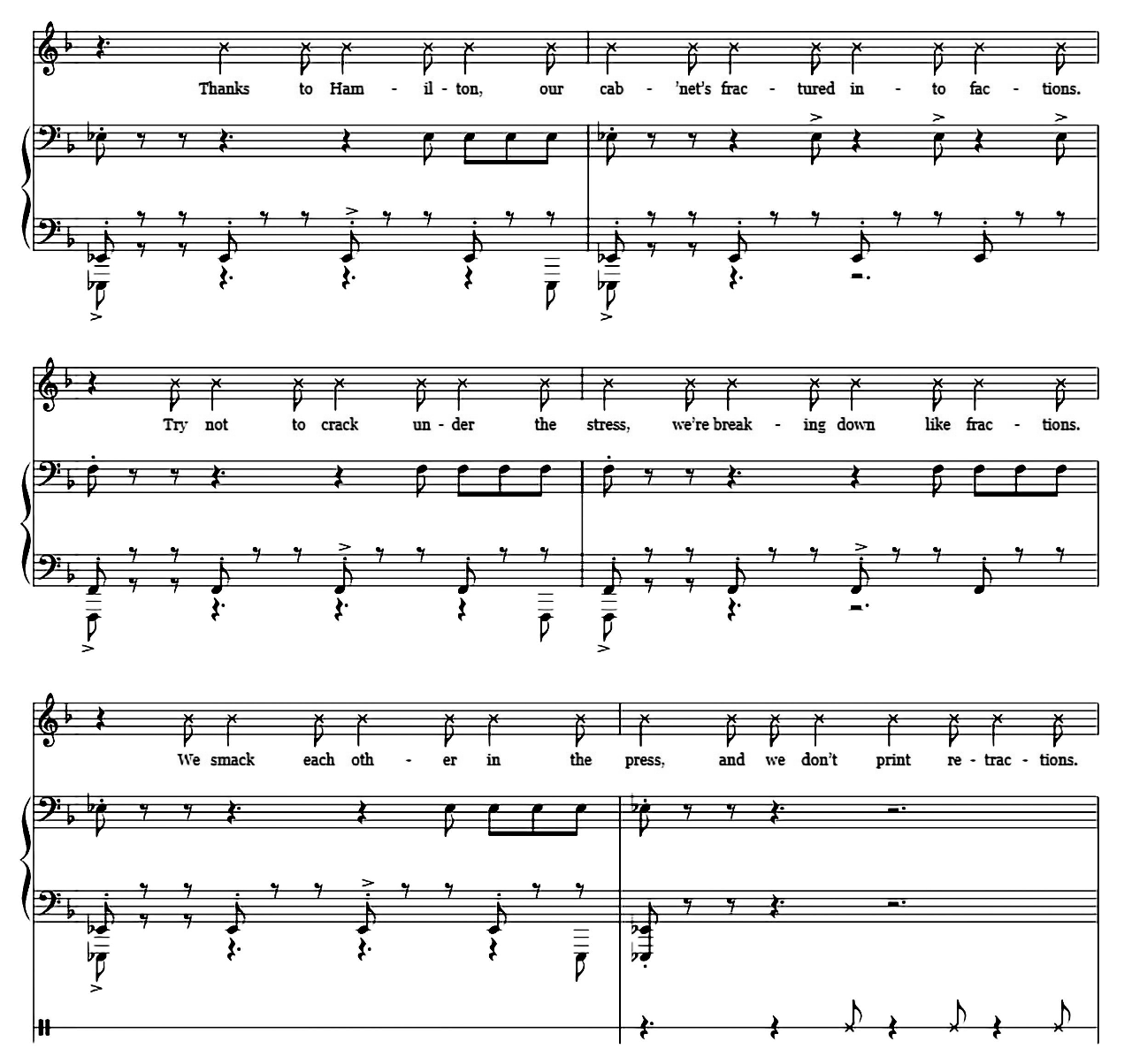 Washington On Your Side (from Hamilton) sheet music 3