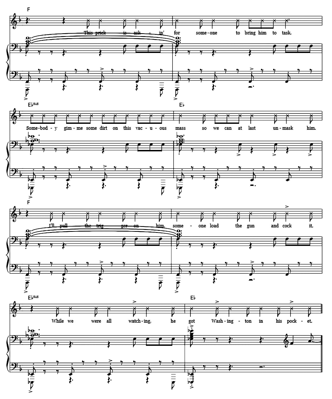 Washington On Your Side (from Hamilton) sheet music 5
