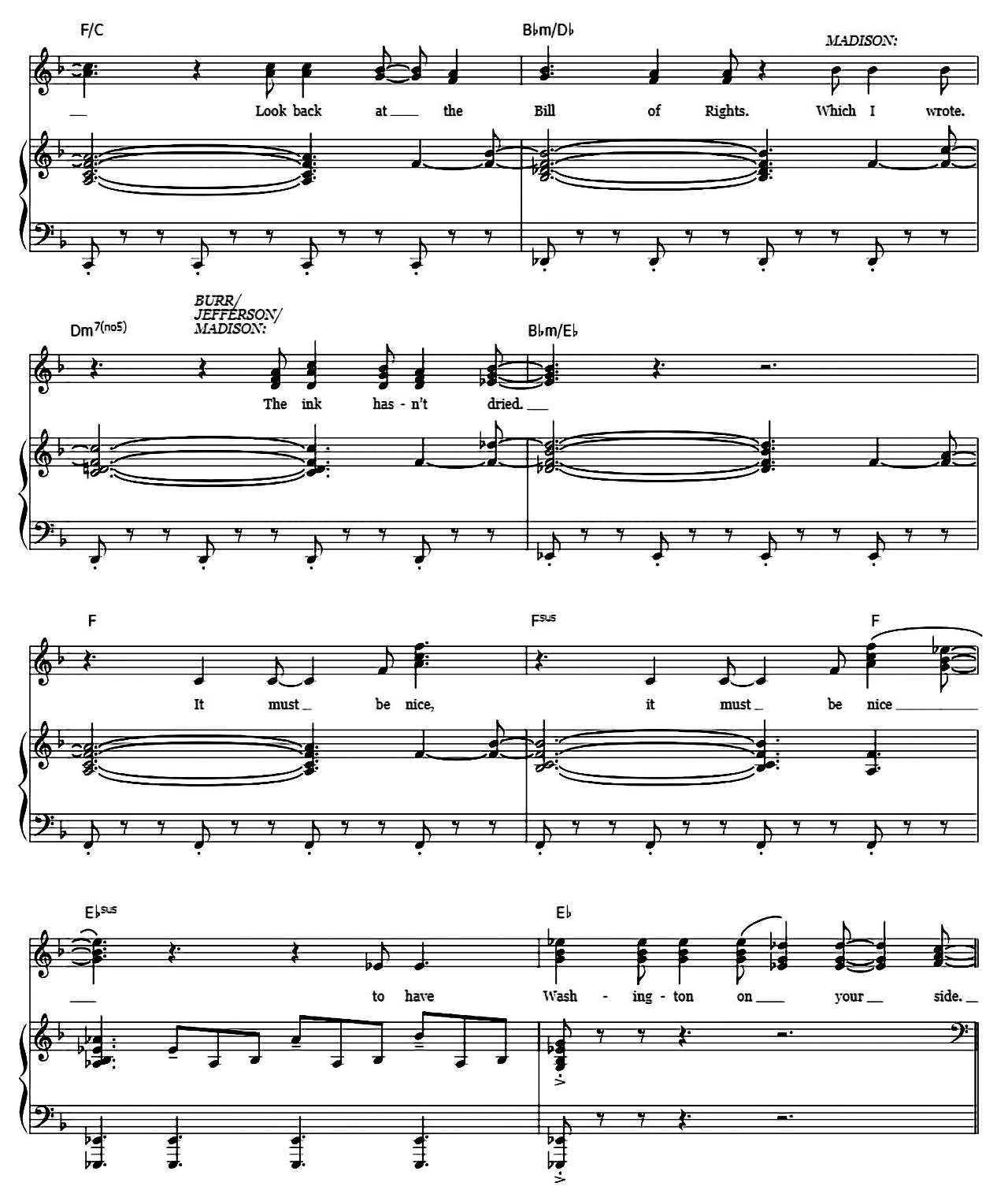 Washington On Your Side (from Hamilton) sheet music 7