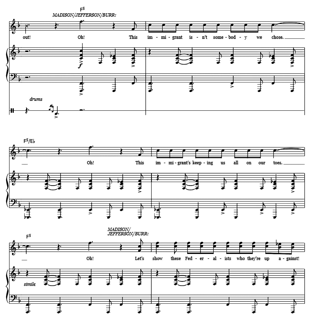 Washington On Your Side (from Hamilton) sheet music 10