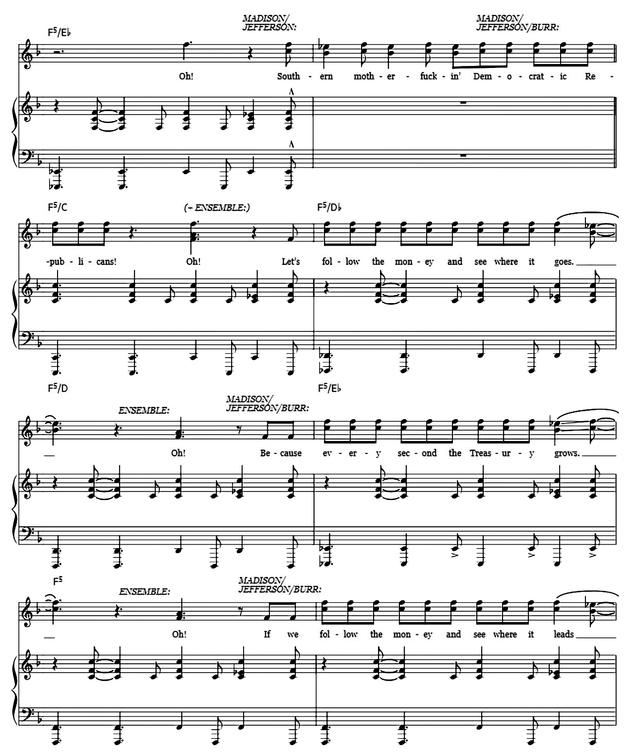 Washington On Your Side (from Hamilton) sheet music 11