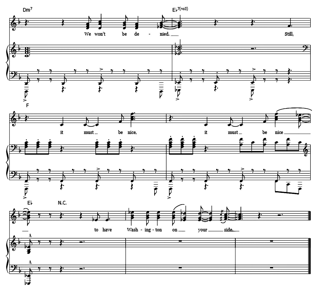 Washington On Your Side (from Hamilton) sheet music 14