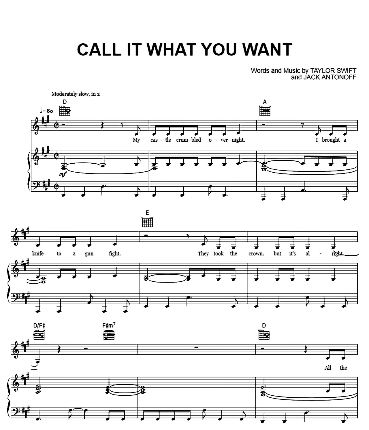 Call It What You Want sheet music