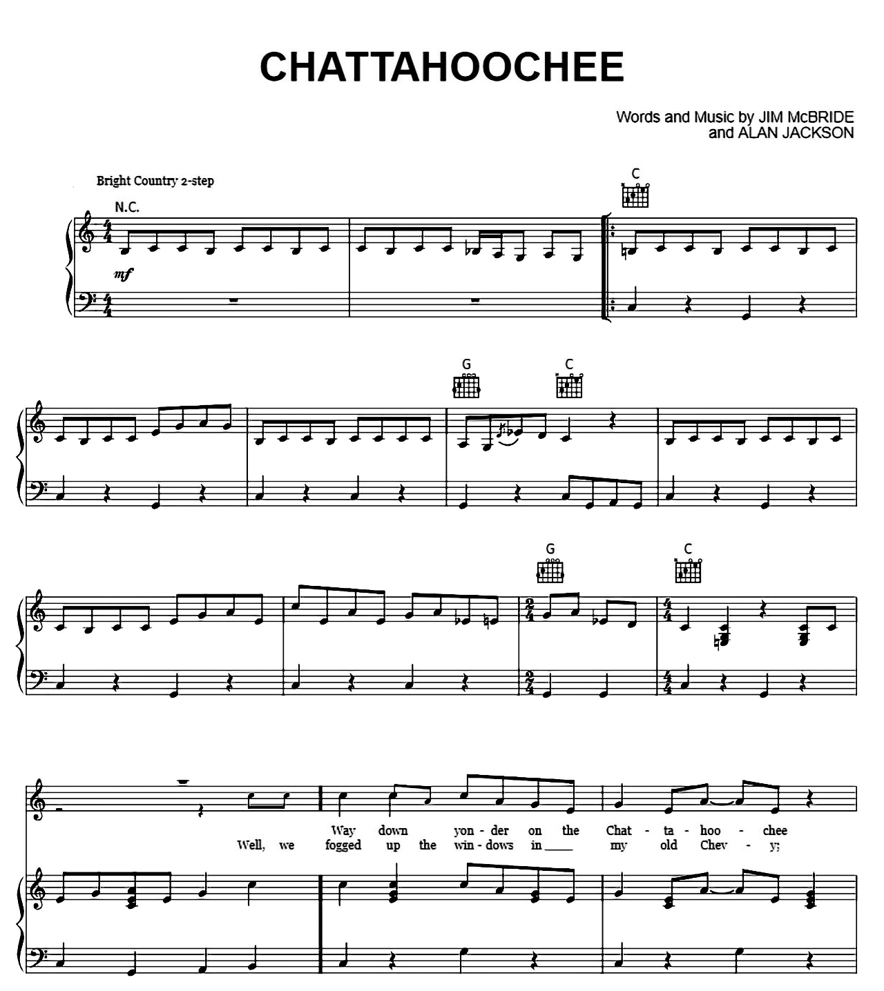 Chattahoochee sheet music