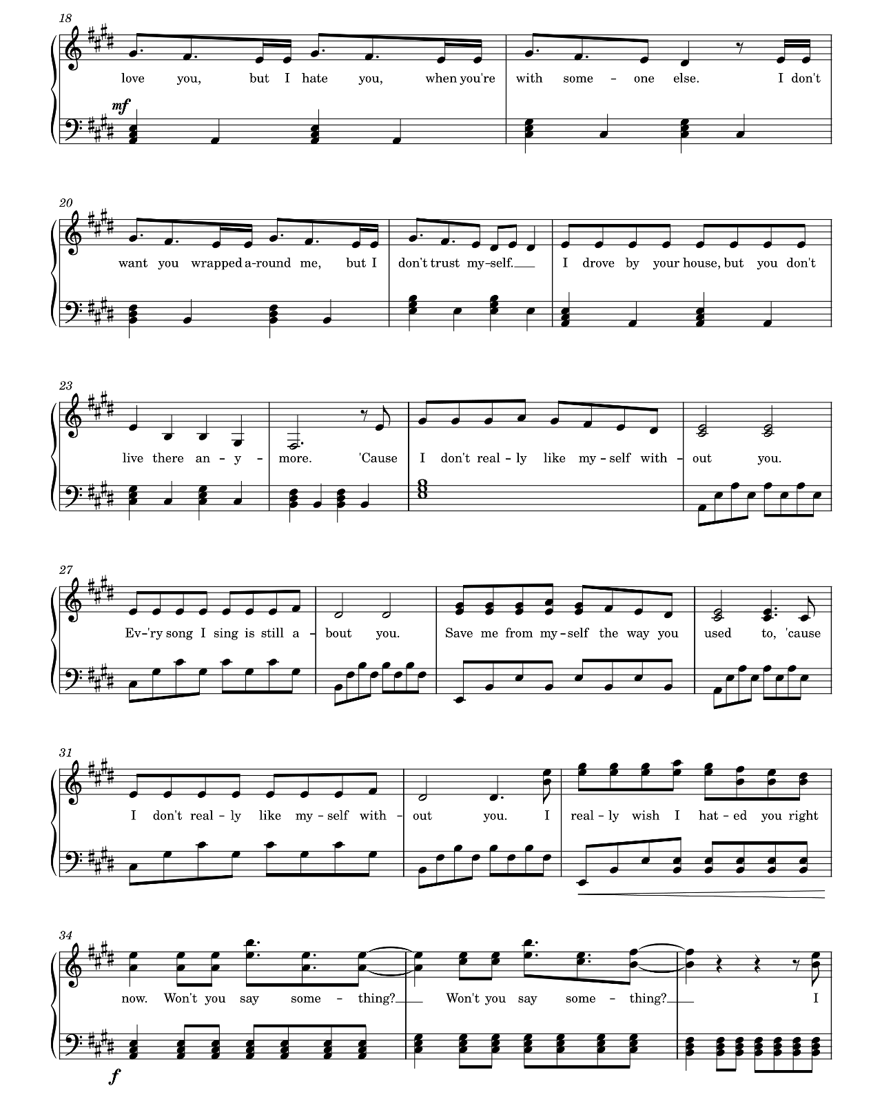 I Really Wish I Hated You sheet music 2