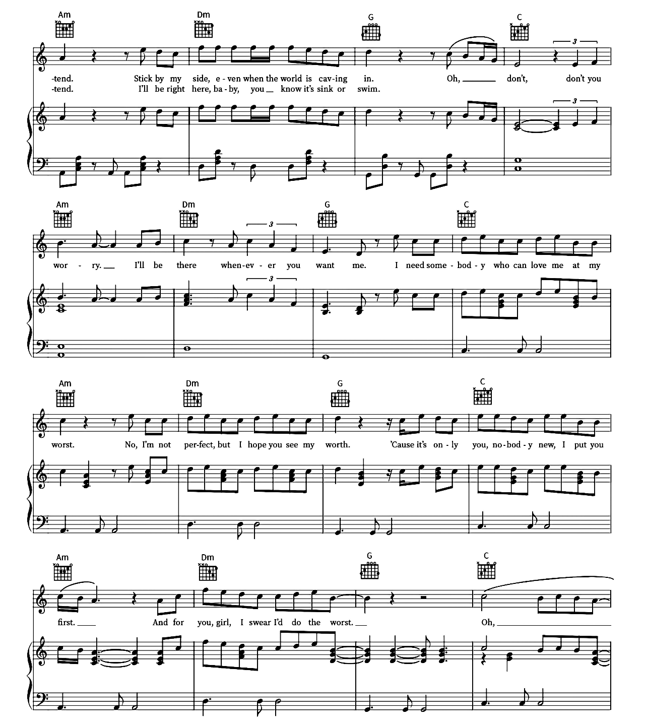 At My Worst sheet music 2