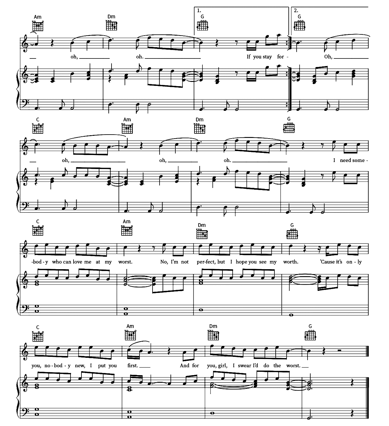 At My Worst sheet music 3