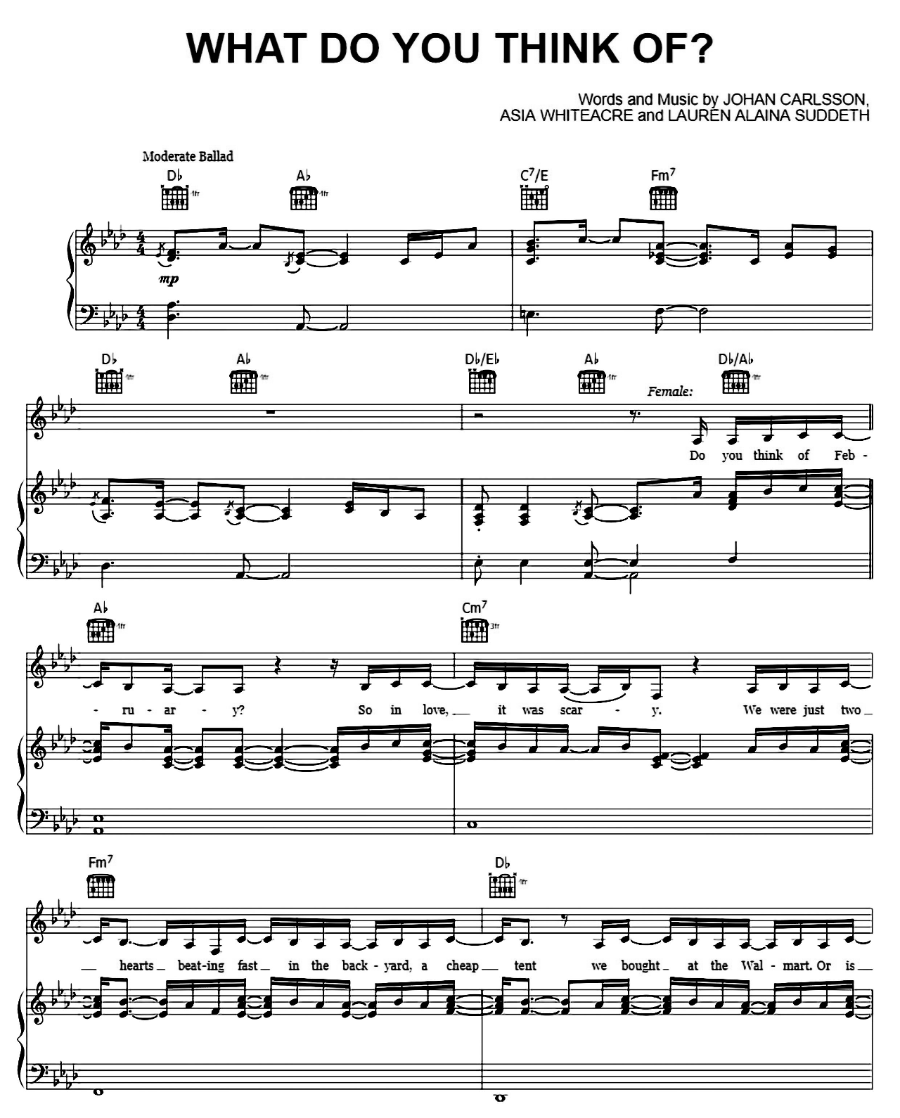 What Do You Think Of sheet music