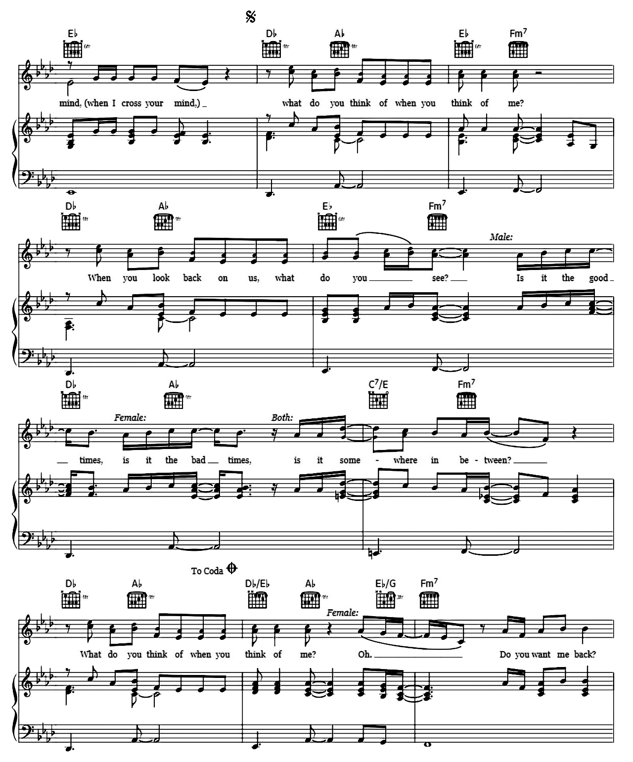 What Do You Think Of sheet music 5