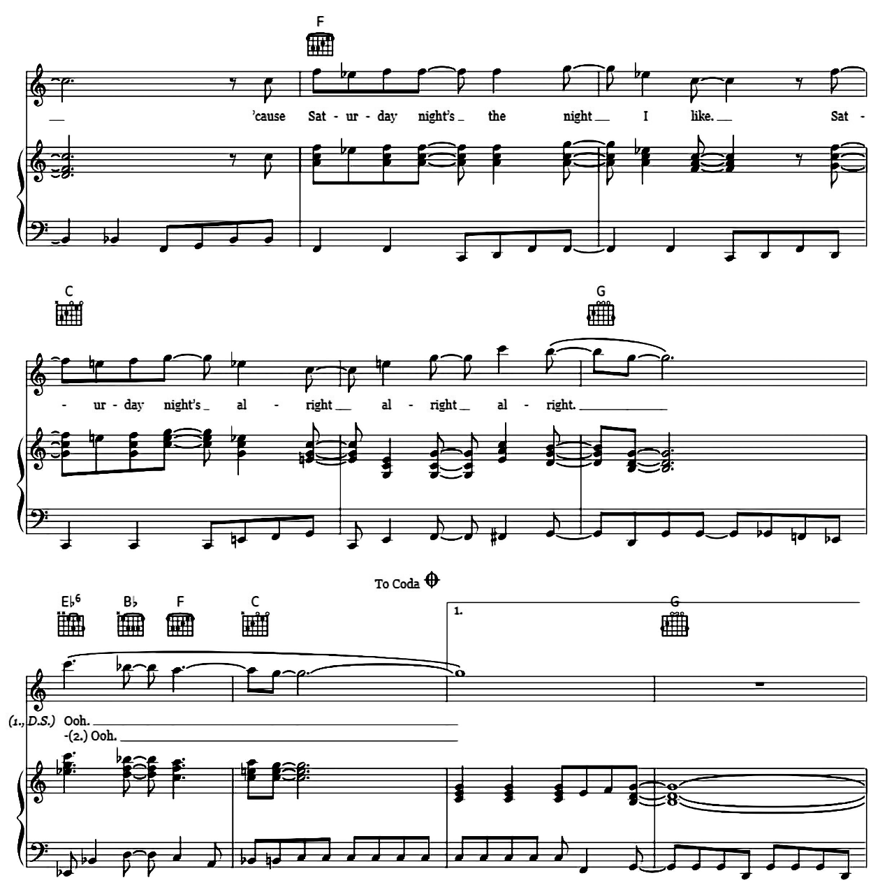 Saturday Night's Alright For Fighting sheet music 4