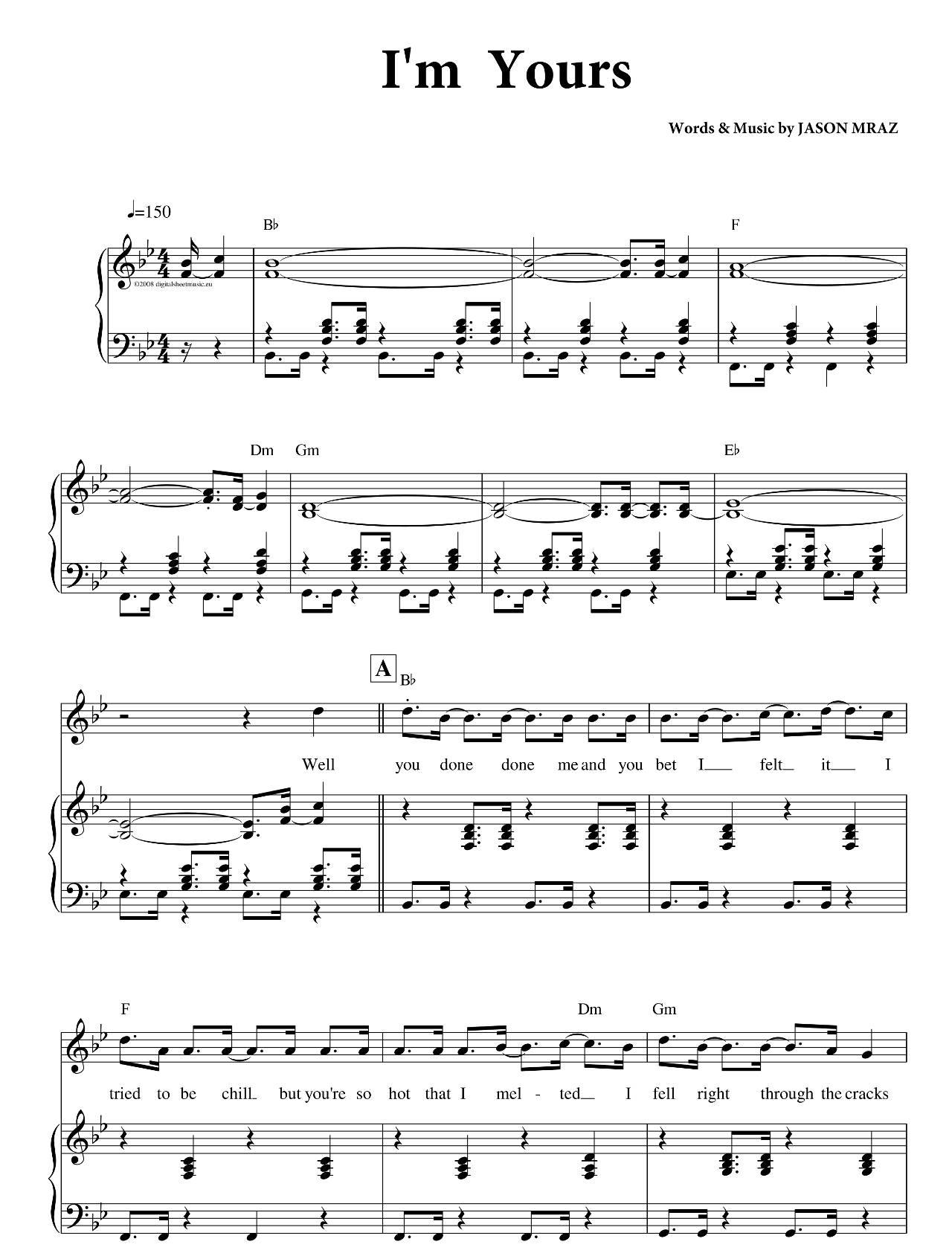 I'm Yours sheet music