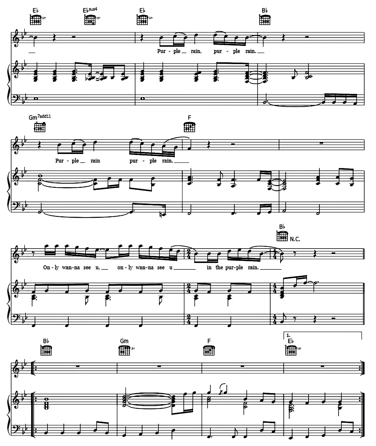 Purple Rain sheet music 5