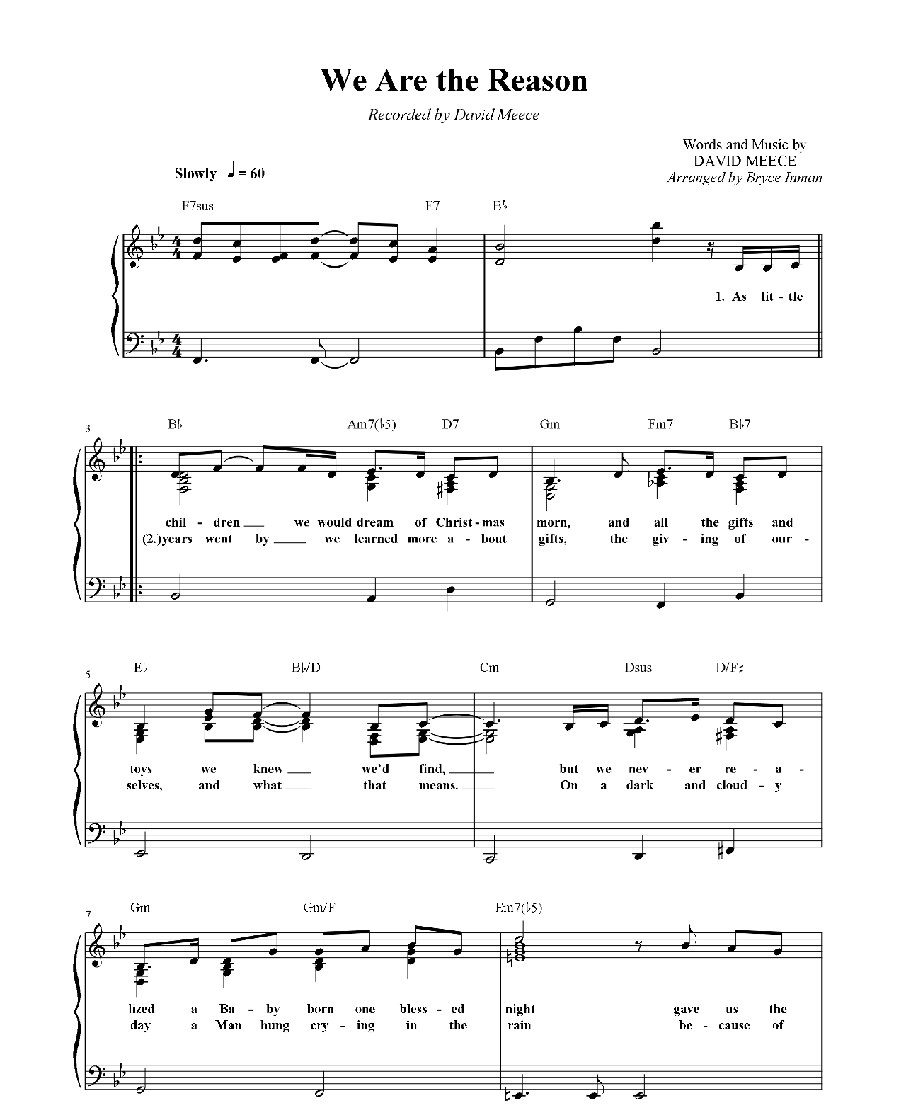 We Are The Reason sheet music