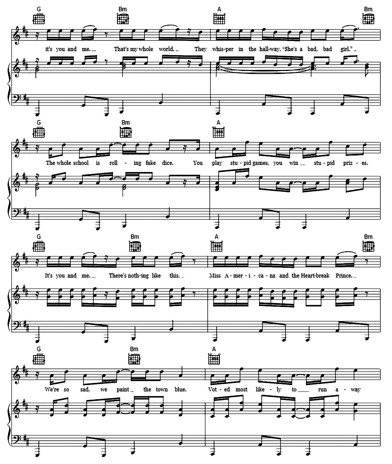 Miss Americana & The Heartbreak Prince sheet music 3