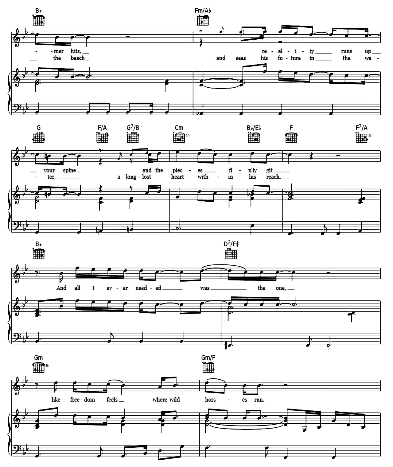 The One sheet music 3