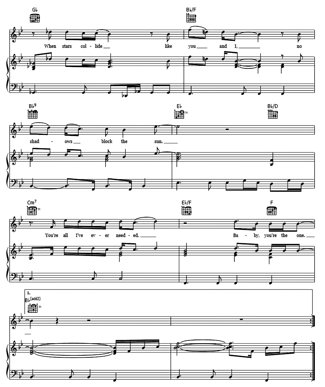 The One sheet music 4