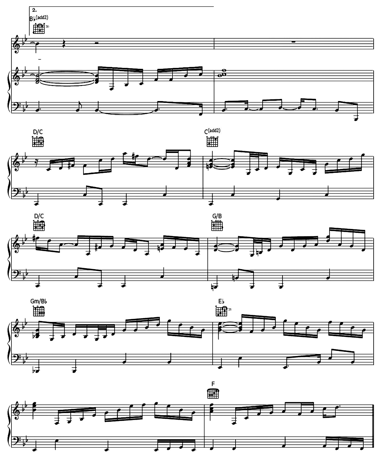 The One sheet music 5