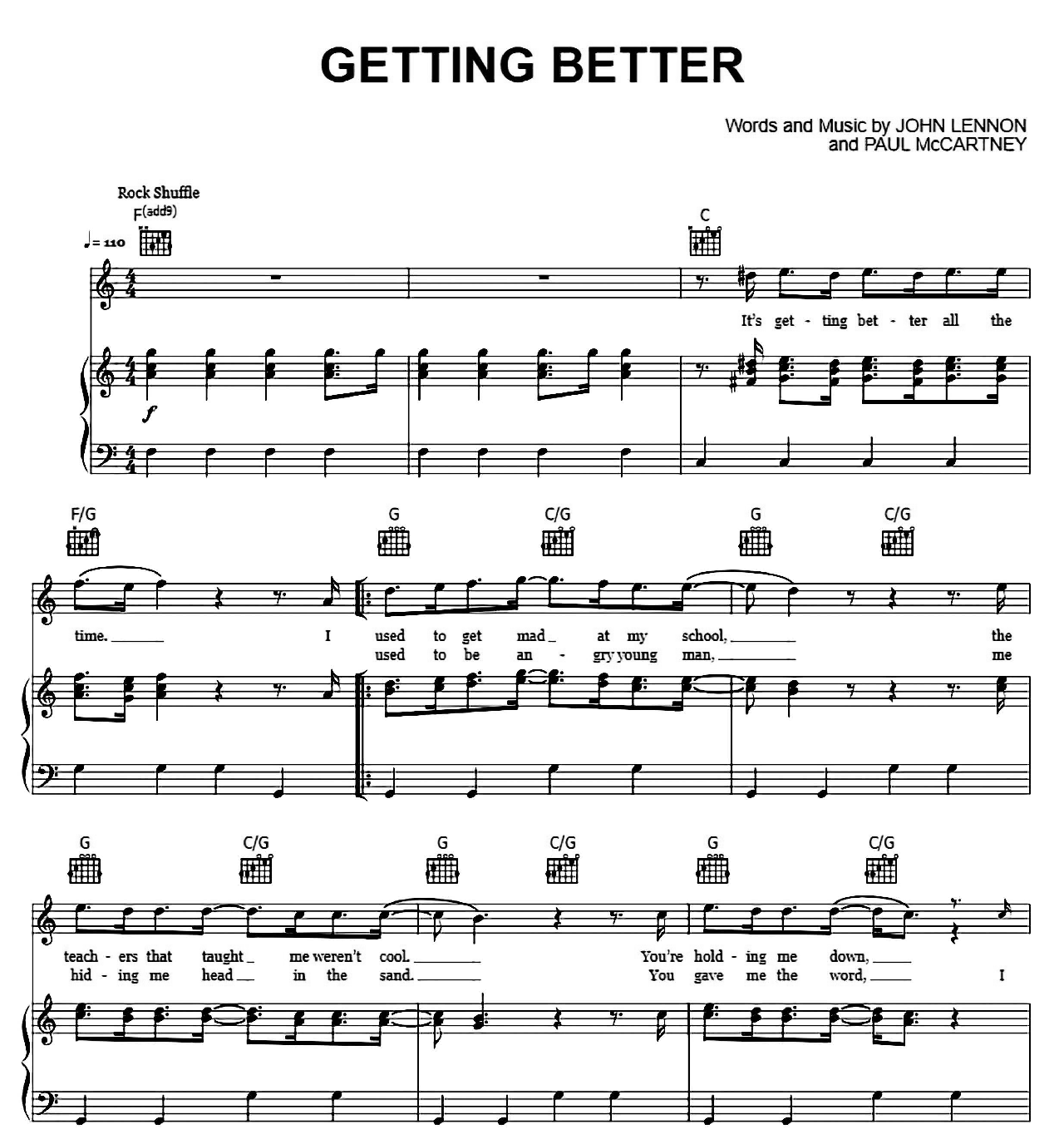 Getting Better sheet music