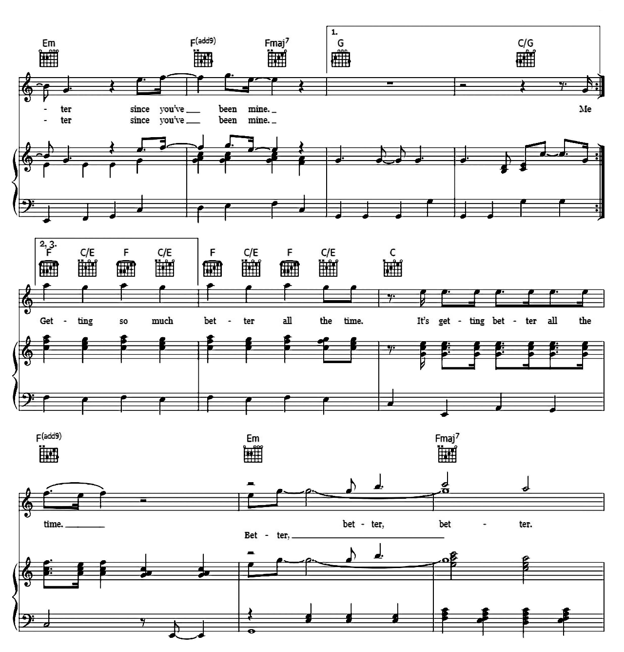 Getting Better sheet music 3