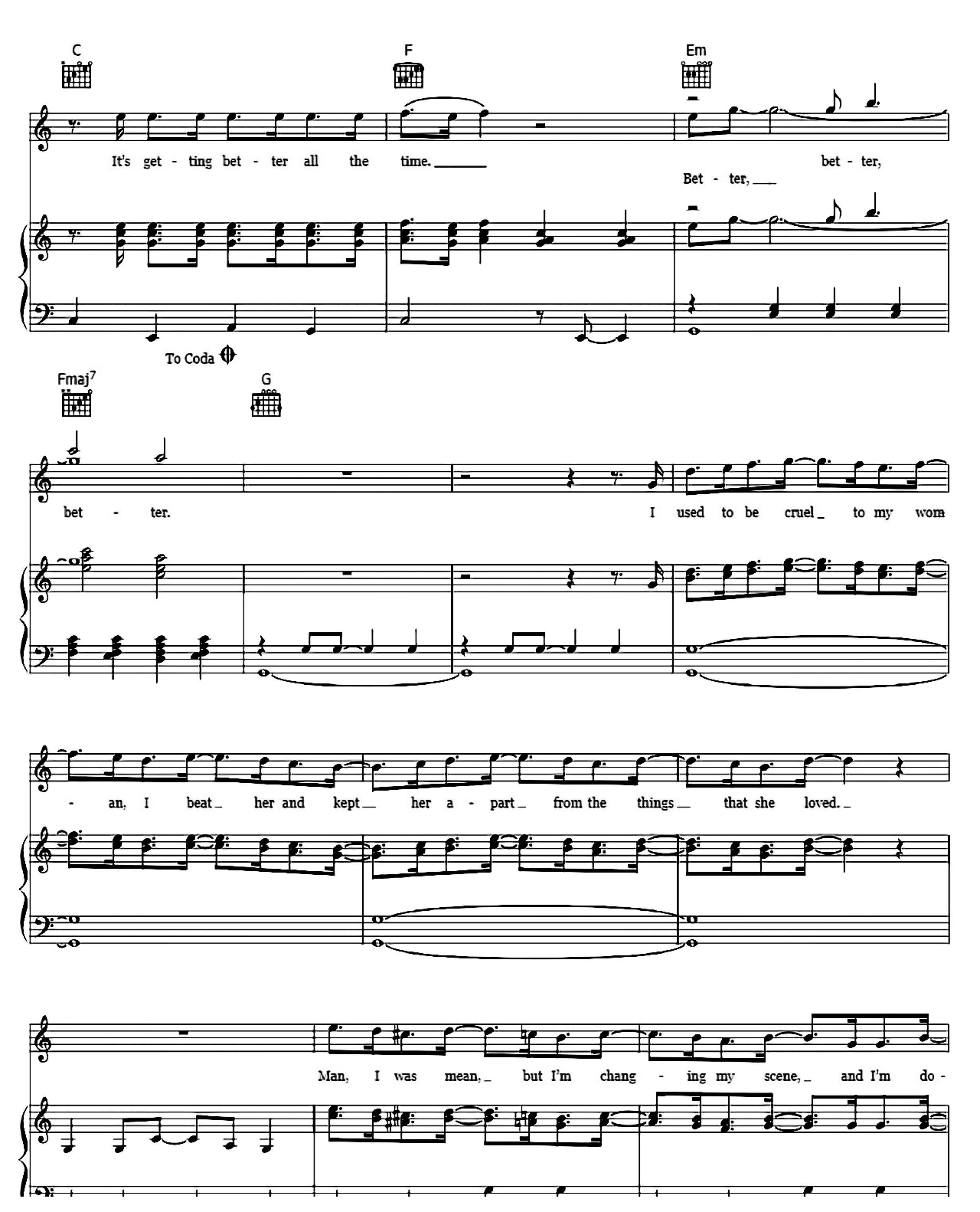 Getting Better sheet music 4